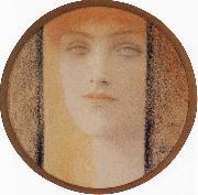 Fernand Khnopff Mask With a black curtain USA oil painting artist
